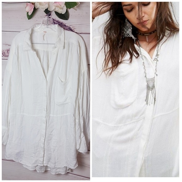 Free People Tops - Free People | Cozy Nights Oversized Shirt